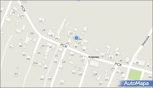 Mysłowice, Polskiego Czerwonego Krzyża, 96b, mapa Mysłowice