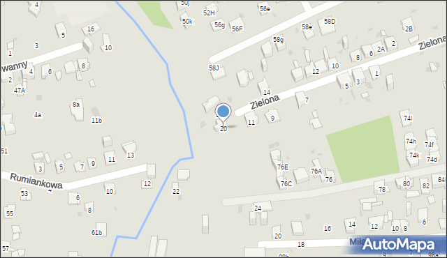 Mysłowice, Polna, 20, mapa Mysłowice