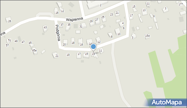 Myszków, Podgórna, 13, mapa Myszków