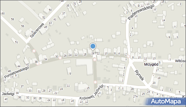 Myszków, Poniatowskiego, 14, mapa Myszków