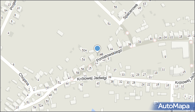 Myszków, Poniatowskiego, 50, mapa Myszków