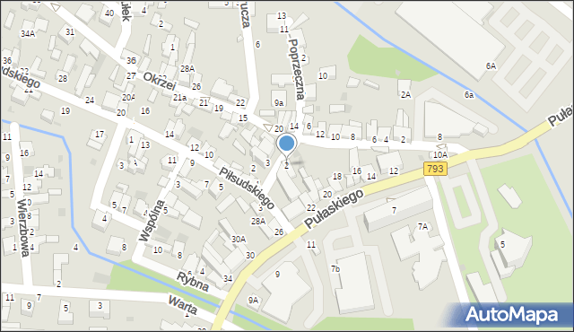 Myszków, Poprzeczna, 2, mapa Myszków
