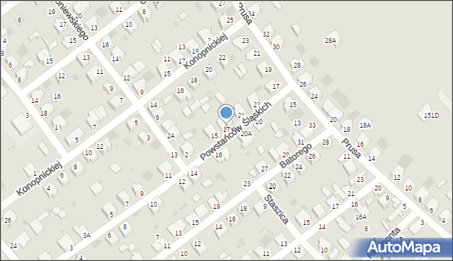 Myszków, Powstańców Śląskich, 17, mapa Myszków