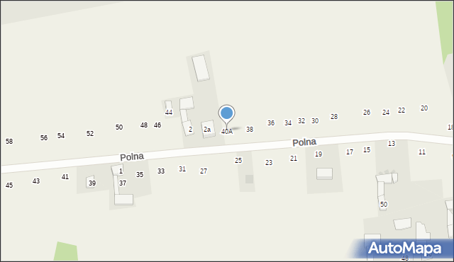 Mzyki, Polna, 40A, mapa Mzyki