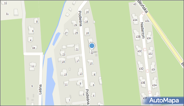 Nadarzyn, Podleśna, 12, mapa Nadarzyn