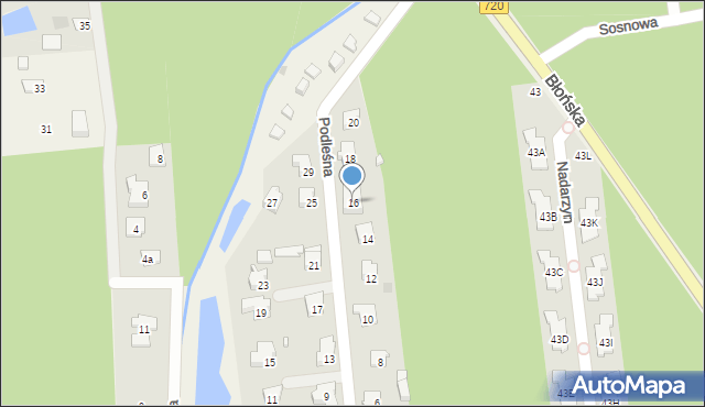 Nadarzyn, Podleśna, 16, mapa Nadarzyn