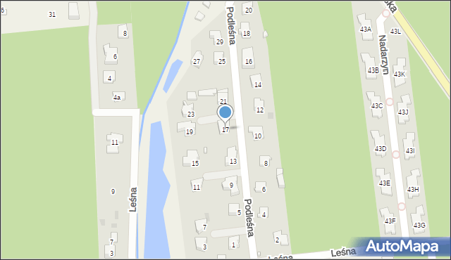 Nadarzyn, Podleśna, 17, mapa Nadarzyn