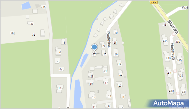 Nadarzyn, Podleśna, 27, mapa Nadarzyn