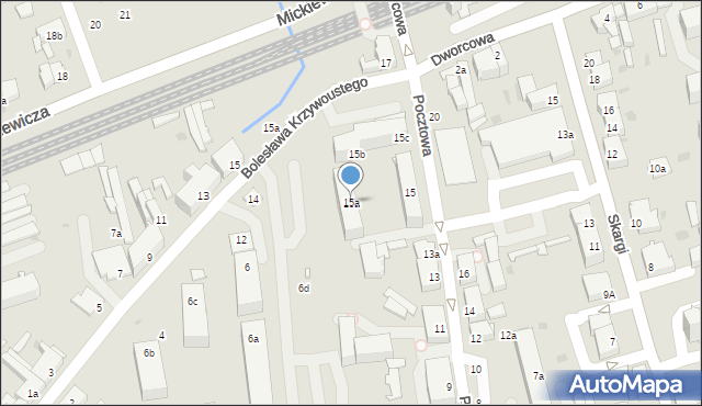 Nakło nad Notecią, Pocztowa, 15a, mapa Nakło nad Notecią