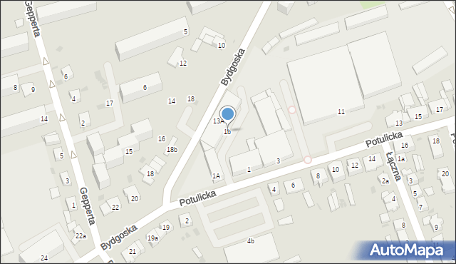 Nakło nad Notecią, Potulicka, 1b, mapa Nakło nad Notecią