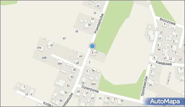 Nakło Śląskie, Powstańców, 1, mapa Nakło Śląskie