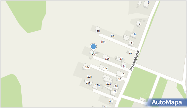 Nakło Śląskie, Powstańców, 14A, mapa Nakło Śląskie