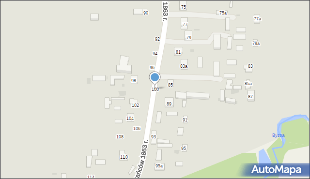 Nałęczów, Powstańców 1863 r., 100, mapa Nałęczów