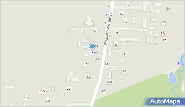 Nałęczów, Powstańców 1863 r., 104, mapa Nałęczów