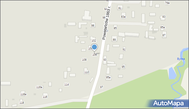 Nałęczów, Powstańców 1863 r., 106, mapa Nałęczów