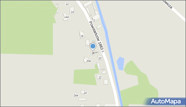 Nałęczów, Powstańców 1863 r., 18, mapa Nałęczów