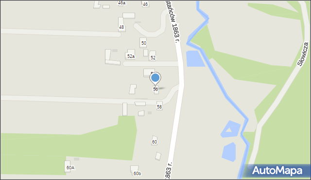 Nałęczów, Powstańców 1863 r., 56, mapa Nałęczów