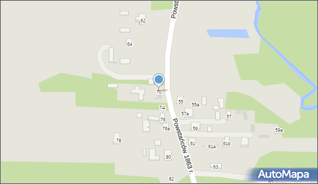 Nałęczów, Powstańców 1863 r., 70, mapa Nałęczów