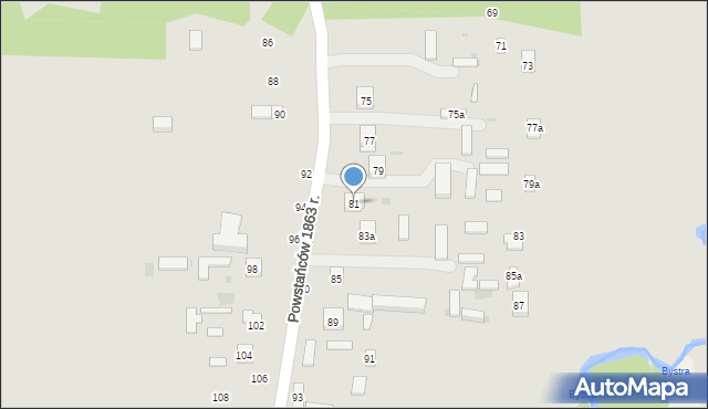 Nałęczów, Powstańców 1863 r., 81, mapa Nałęczów