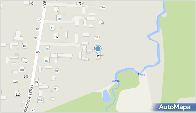 Nałęczów, Powstańców 1863 r., 87, mapa Nałęczów