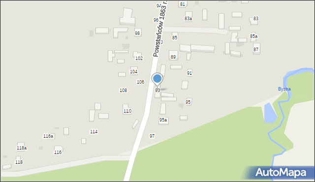 Nałęczów, Powstańców 1863 r., 93, mapa Nałęczów