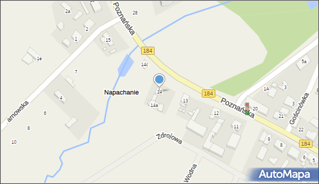 Napachanie, Poznańska, 14, mapa Napachanie