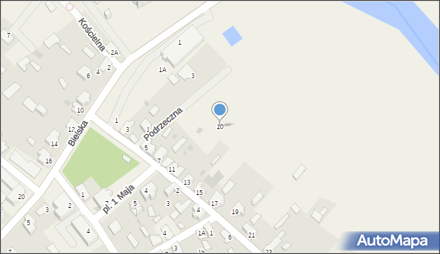 Narew, Podrzeczna, 10, mapa Narew