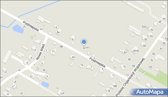 Nasielsk, Podmiejska, 4, mapa Nasielsk