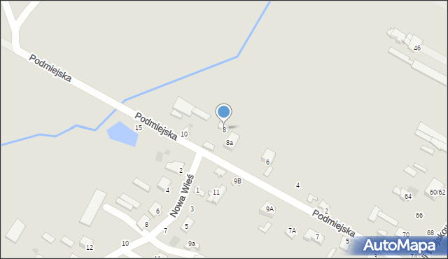 Nasielsk, Podmiejska, 8, mapa Nasielsk