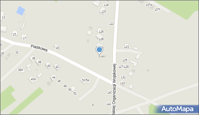 Nasielsk, Polskiej Organizacji Wojskowej, 132, mapa Nasielsk