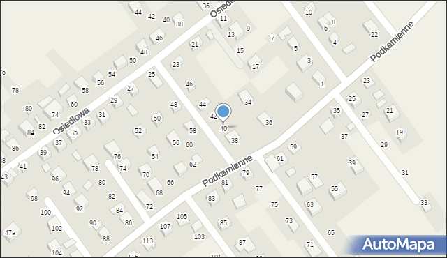 Nawojowa, Podkamienne, 40, mapa Nawojowa