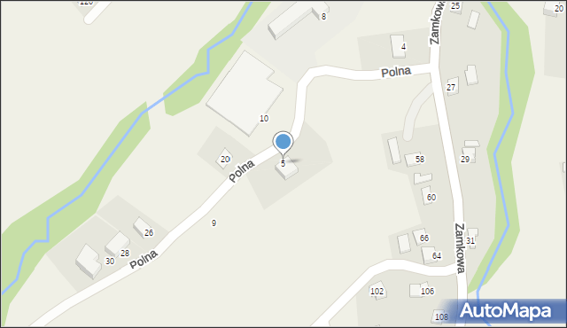 Nawojowa, Polna, 5, mapa Nawojowa
