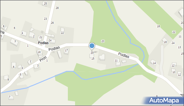 Nawojowa Góra, Podlas, 13, mapa Nawojowa Góra