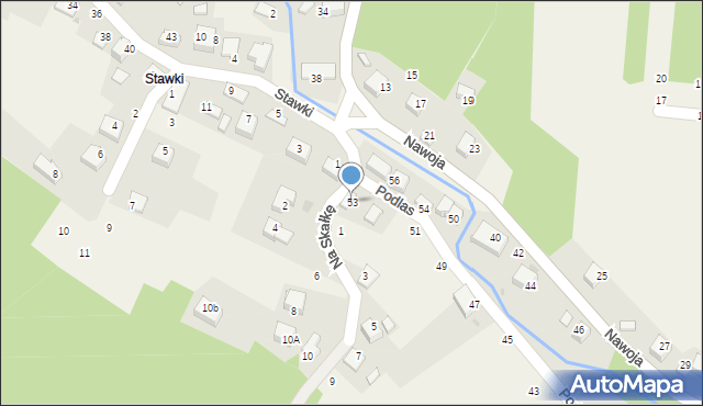 Nawojowa Góra, Podlas, 53, mapa Nawojowa Góra