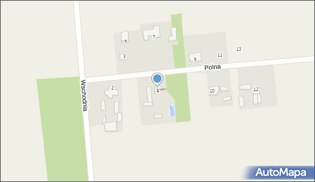 Nieborów, Polna, 4, mapa Nieborów