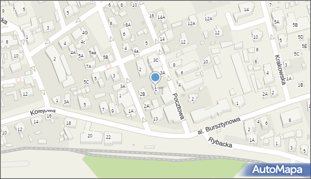 Niechorze, Pocztowa, 1, mapa Niechorze