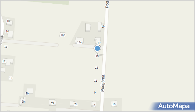 Niedoradz, Podgórna, 15, mapa Niedoradz