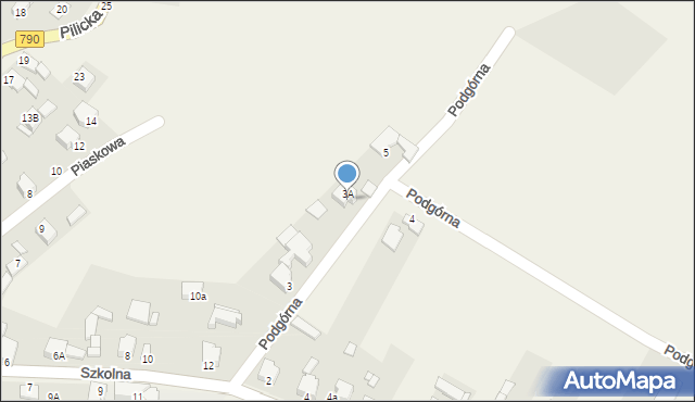 Niegowonice, Podgórna, 4, mapa Niegowonice