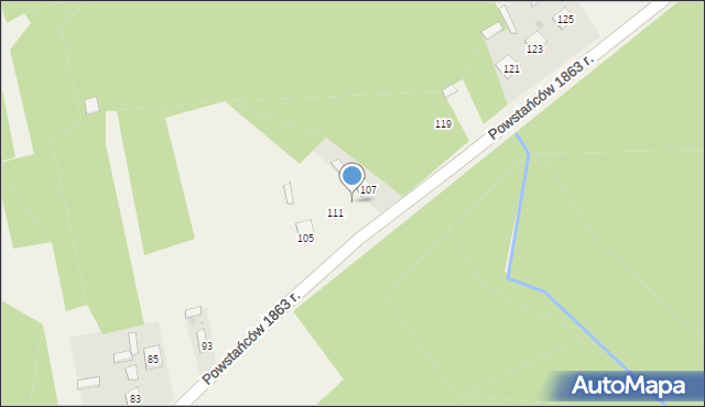 Niekłań Wielki, Powstańców 1863 r., 109, mapa Niekłań Wielki