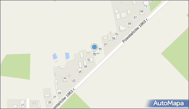 Niekłań Wielki, Powstańców 1863 r., 53, mapa Niekłań Wielki