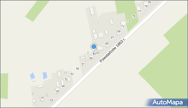 Niekłań Wielki, Powstańców 1863 r., 61, mapa Niekłań Wielki