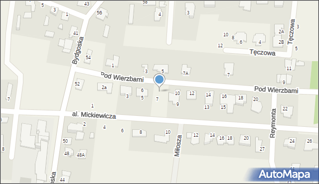 Niemcz, Pod Wierzbami, 8, mapa Niemcz