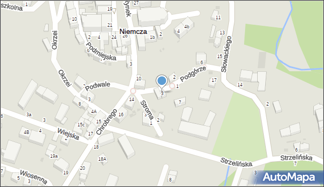 Niemcza, Podgórze, 3, mapa Niemcza