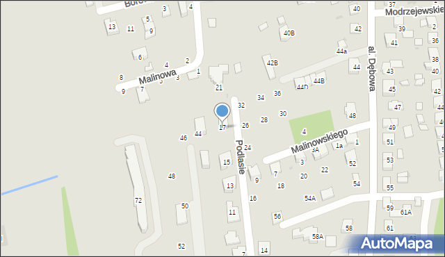 Niepołomice, Podlasie, 17, mapa Niepołomice
