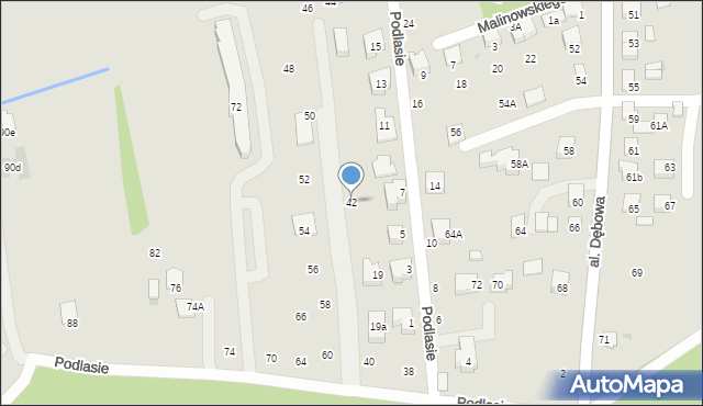 Niepołomice, Podlasie, 42, mapa Niepołomice