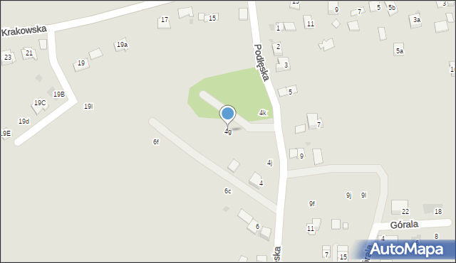 Niepołomice, Podłęska, 4g, mapa Niepołomice