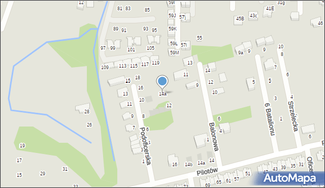 Niepołomice, Podoficerska, 14a, mapa Niepołomice