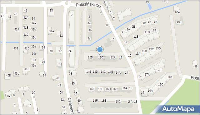 Niepołomice, Potasińskiego Włodzimierza, gen., 12C, mapa Niepołomice