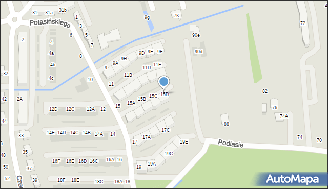 Niepołomice, Potasińskiego Włodzimierza, gen., 15D, mapa Niepołomice
