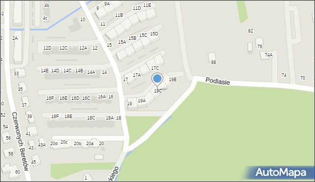 Niepołomice, Potasińskiego Włodzimierza, gen., 19C, mapa Niepołomice